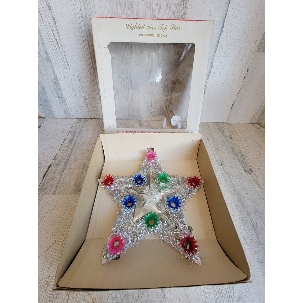 Sears lighted tree Top star vintage light up topper Xmas Unique Home decor